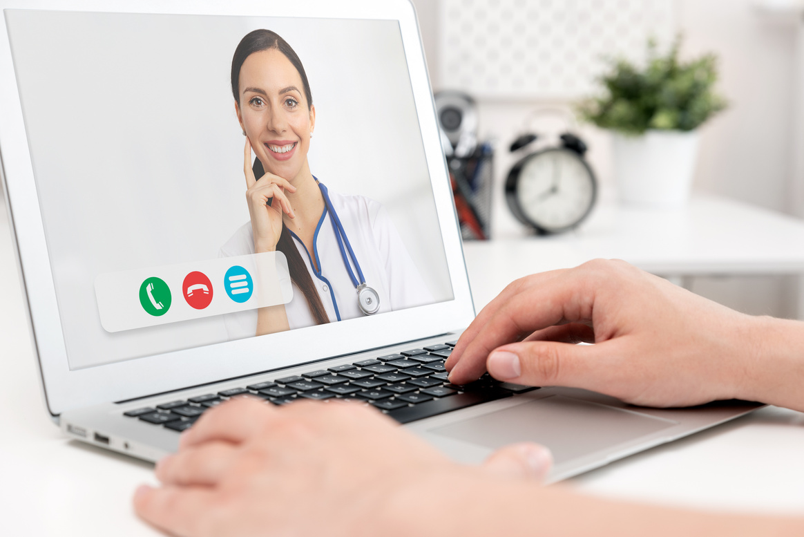 Telemedicine or telehealth concept on laptop